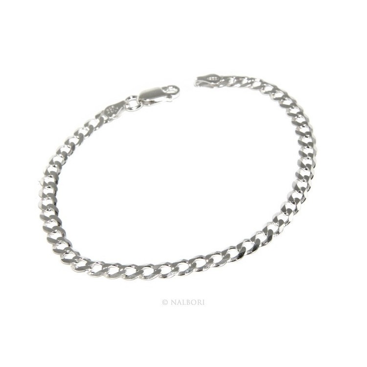 NLB|SILVER 925: Necklace or Man's Bracelet Women's Bracelet Diameter 4 mm Light Bleached