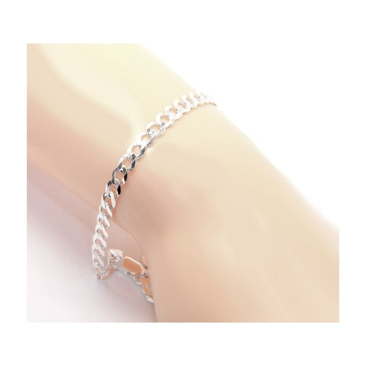 NLB|SILVER 925: Necklace or Man's Bracelet Women's Bracelet Diameter 4 mm Light Bleached