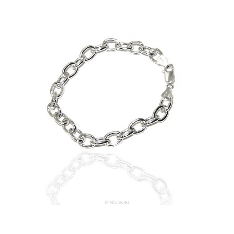 NLB|SILVER 925: Choker necklace or bracelet clear oval rings women bleached