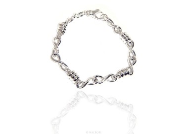 NLB|ARGENTO 925 chiaro bracciale donna infinito e rondelle 17,50 cm