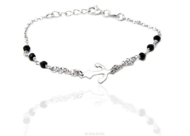 NALBORI|bracciale targa da uomo o donna in argento 925 , catena rolo' ancora