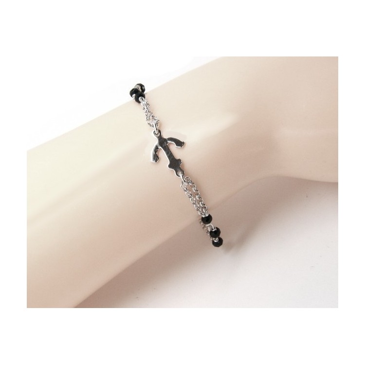 NALBORI|bracciale targa da uomo o donna in argento 925 , catena rolo' ancora
