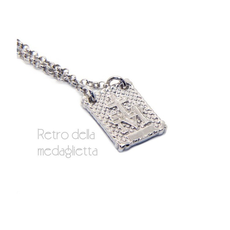 NLB|Argento 925 : Collana girocollo uomo o donna con pendente madonna con bambino