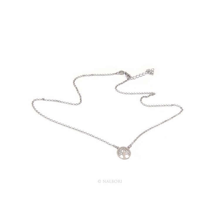 NLB|Argento 925 : Collana girocollo uomo o donna con pendente albero della vita