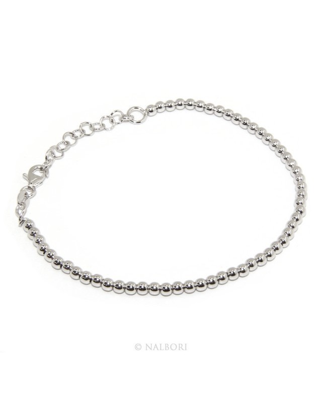 ARGENTO 925 : Bracciale uomo donna palline 3 mm lung 15.50 19.50 cm ARGENTO 925 : Bracciale uomo donna palline 3 mm lung 15.50 19.50 cm