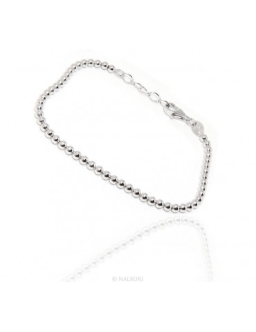 Bracciale NALBORI sfere palline donna in Argento 925 lungo o corto, semplice
