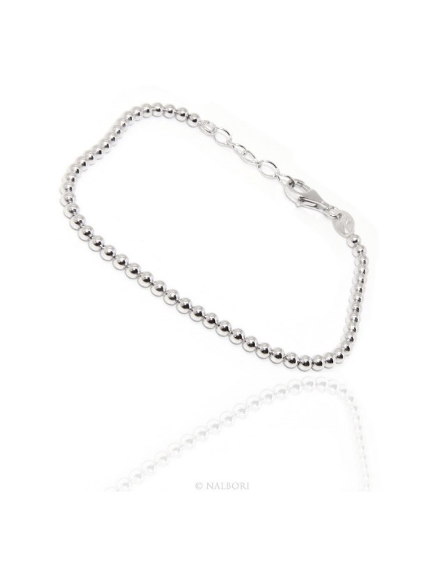 Bracciale NALBORI sfere palline donna in Argento 925 lungo o corto, semplice