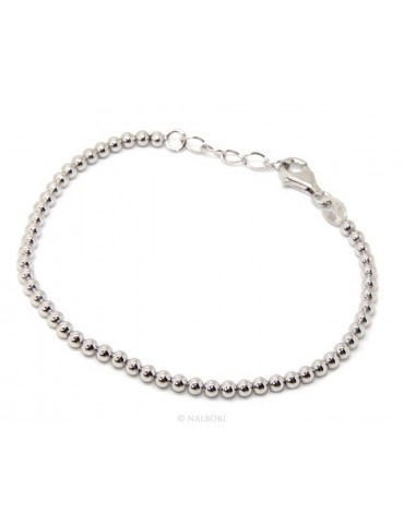Bracciale NALBORI sfere palline donna in Argento 925 lungo o corto, semplice