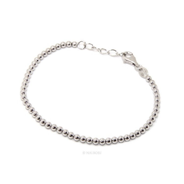 NLB|Bracciale NALBORI sfere palline donna in Argento 925 lungo o corto, semplice