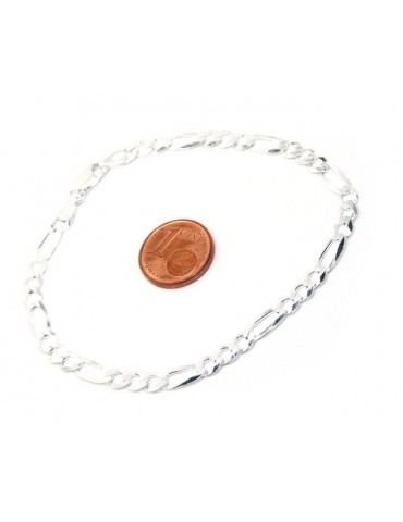 SILVER 925: Chain Necklace or Man's Bracelet with 4.5 mm thick ribbon, 4.5 cm clear