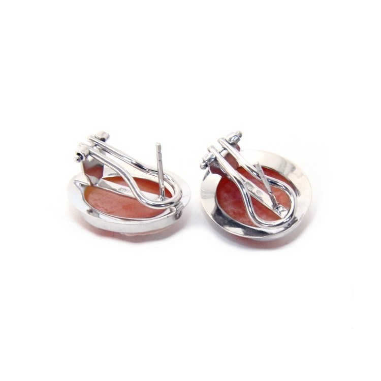 NLB|Silver 925: Lobe earrings with real camel corniola female profile