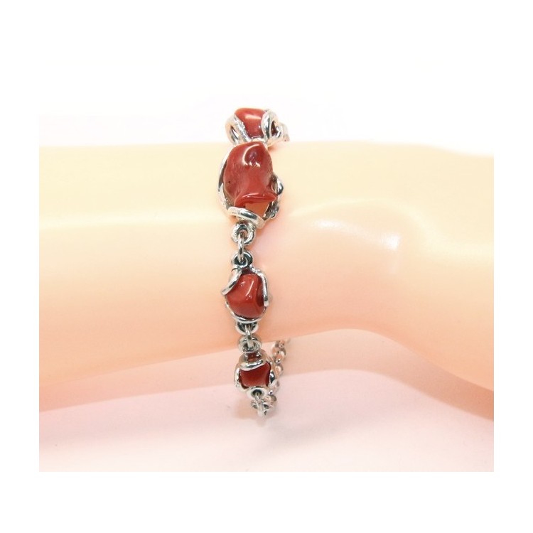 NLB|Bracciale donna in Argento 925 e Corallo naturale a scaglie