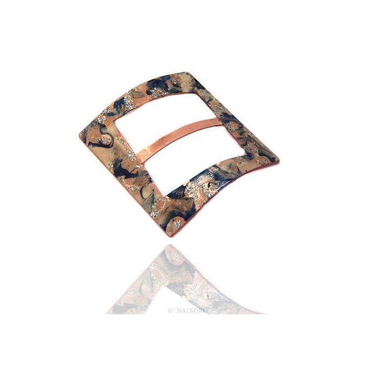 NLB|Ferma Pareo o Foulard donna Rame 999 NALBORI blu cobalto panna glitter
