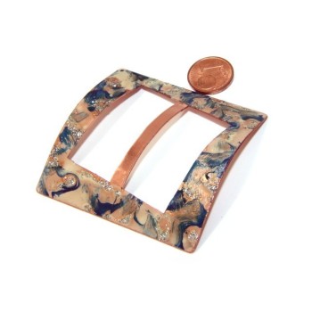 NLB|Ferma Pareo o Foulard donna Rame 999 NALBORI blu cobalto panna glitter