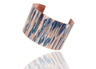 NLB|Bracciale donna schiava aperto regolabile blu panna glitter NALBORI®