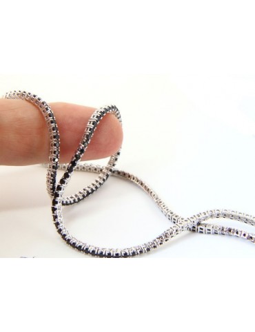 925: Necklace Collier Tennis woman model with cubic zirconia jaws 2mm brilliant cut
