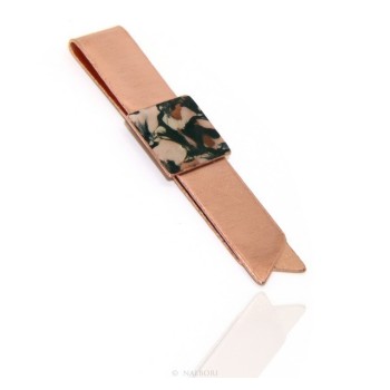NLB|Money Clip stops NALBORI ® made of hypoallergenic copper for man with black & cream enamel