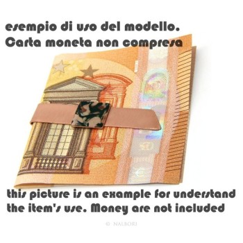 NLB|Money Clip stops NALBORI ® made of hypoallergenic copper for man with black & cream enamel