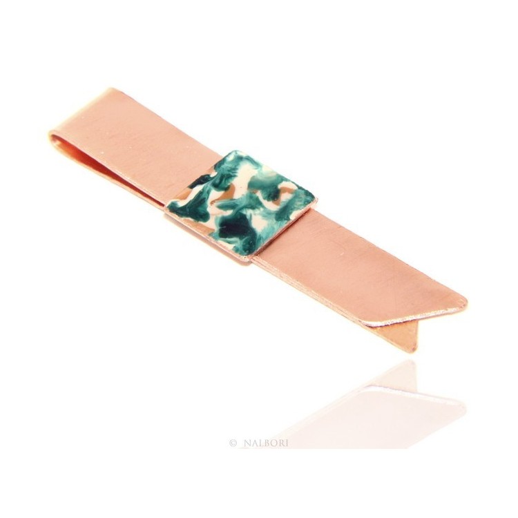 NLB|Money Clip stops NALBORI ® made of hypoallergenic copper for man with black & cream enamel