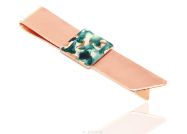 NLB|Money Clip stops NALBORI ® made of hypoallergenic copper for man with black & cream enamel