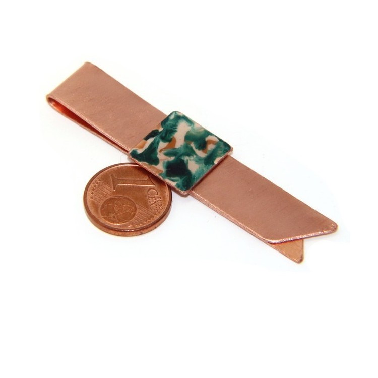 NLB|Money Clip stops NALBORI ® made of hypoallergenic copper for man with black & cream enamel