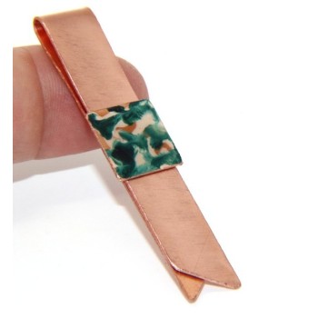 NLB|Money Clip stops NALBORI ® made of hypoallergenic copper for man with black & cream enamel