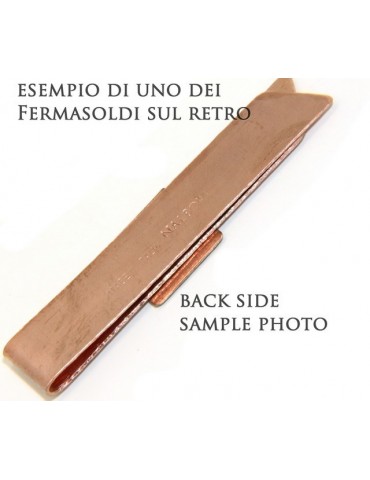 Fermasoldi NALBORI ® ferma soldi clip da tasca uomo in rame anallergico con smalto azzurro panna