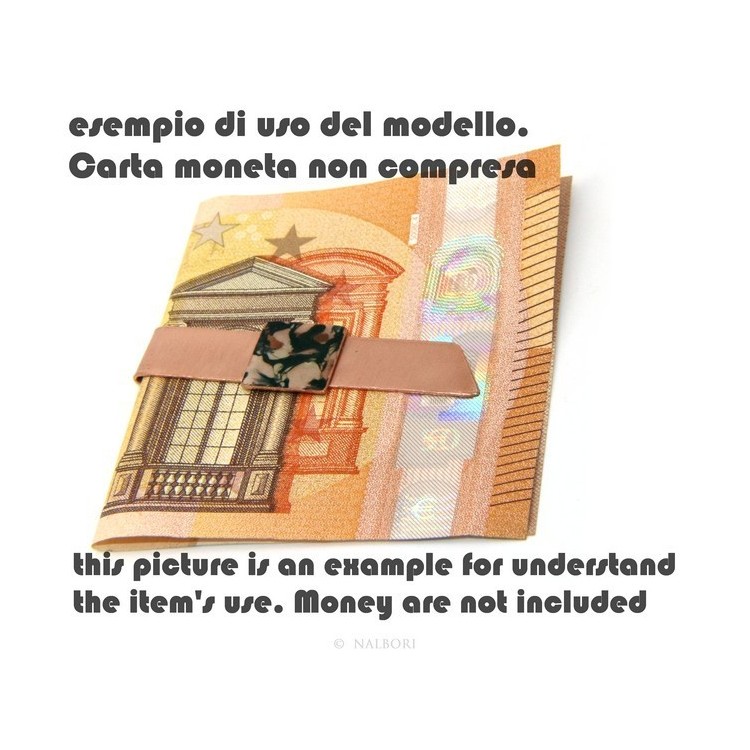 NLB|Money Clip stops NALBORI ® made of hypoallergenic copper for man with brown & cream enamel