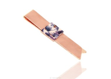 NLB|Money Clip stops NALBORI ® made of hypoallergenic copper for man with purple & cream enamel