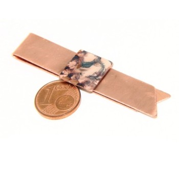 NLB|Money Clip stops NALBORI ® made of hypoallergenic copper for man with purple & cream enamel