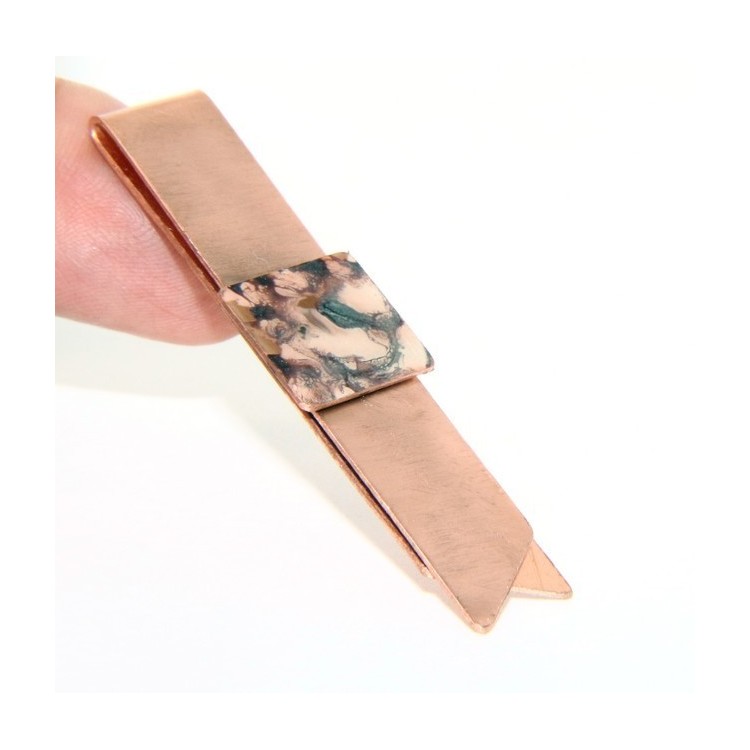 NLB|Money Clip stops NALBORI ® made of hypoallergenic copper for man with purple & cream enamel