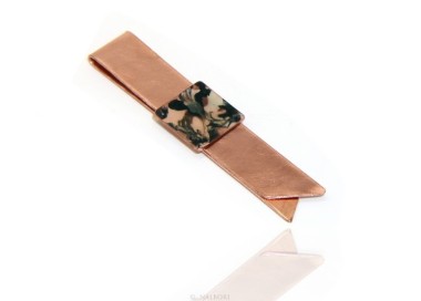 NLB|Money Clip stops NALBORI ® made of hypoallergenic copper for man with black & cream enamel