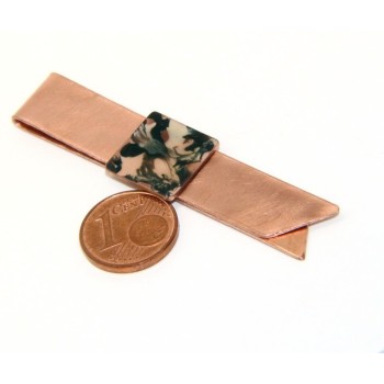 NLB|Money Clip stops NALBORI ® made of hypoallergenic copper for man with black & cream enamel