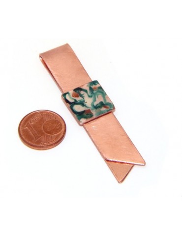 Money Clip stops NALBORI ® made of hypoallergenic copper for man with black & cream enamel
