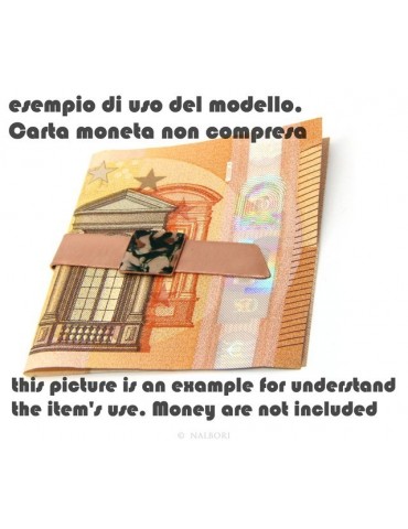 Money Clip stops NALBORI ® made of hypoallergenic copper for man with black & cream enamel