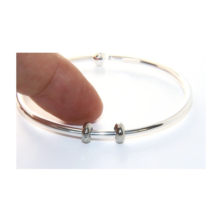 NLB|ARGENTO 925 : Bracciale donna per CHARME ciondoli chiusura brevettata ovale misura media