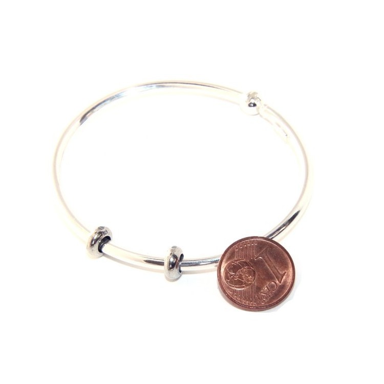 NLB|ARGENTO 925 : Bracciale donna per CHARME ciondoli chiusura brevettata ovale misura media