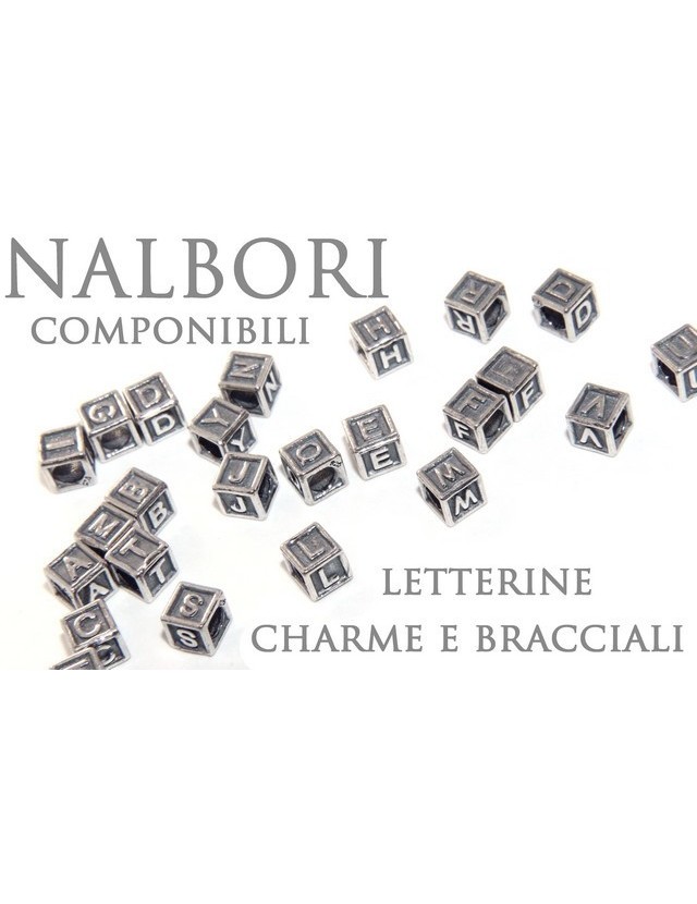 ARGENTO 925 : CHARME letterine cubetti e stop per Bracciale serie Nalbori componibili ARGENTO 925 : CHARME letterine cubetti e stop per Bracciale serie Nalbori componibili