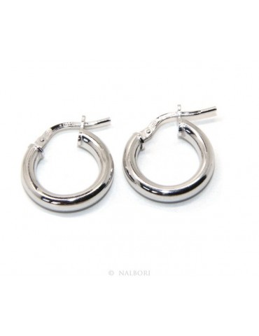 orecchini donna Argento 925 anelle cerchi boccole lisce classiche 15,5 mm 2 colori