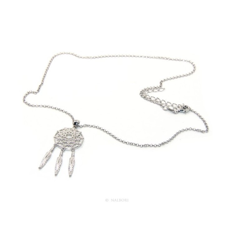 NALBORI necklace rolo 'necklace with big pendant pendant catches catch dreams 3 feathers