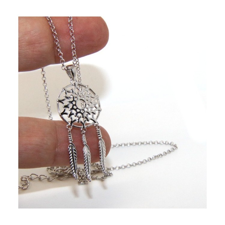 NALBORI necklace rolo 'necklace with big pendant pendant catches catch dreams 3 feathers