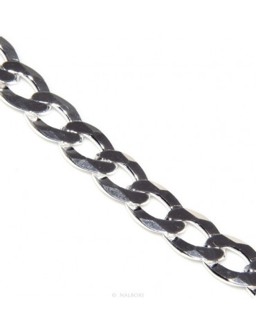 SILVER 925: 11mm Man's Chain Bracelet Long Heavy Dumbbell 22cm Full Heavy
