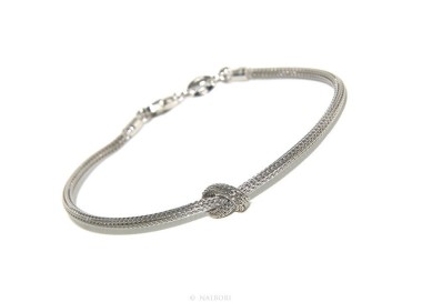 NLB|925: bracelet fox tail wire with simple knot for men and women from 15 to 20 cm
