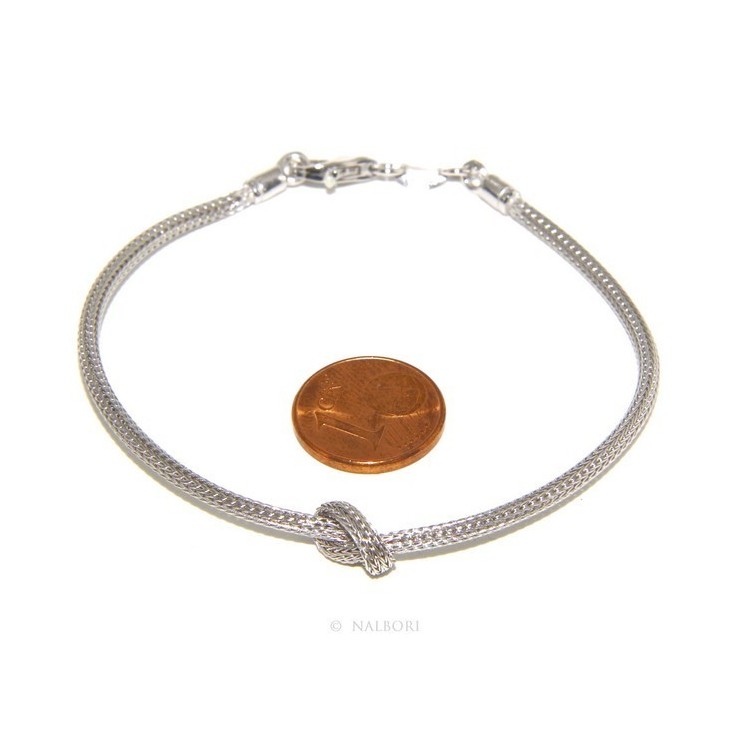 NLB|925: bracelet fox tail wire with simple knot for men and women from 15 to 20 cm
