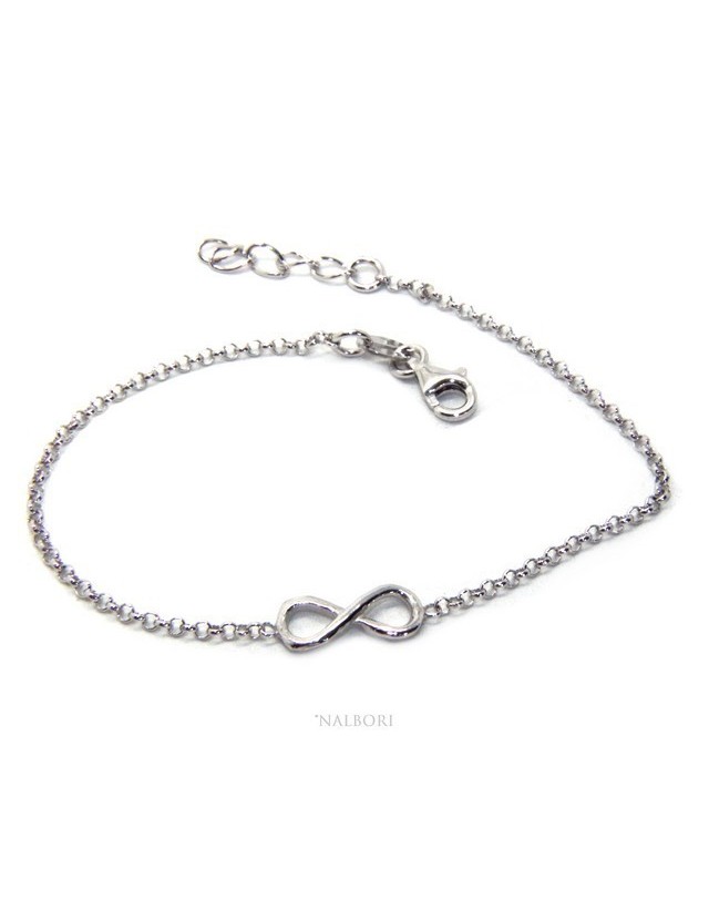 Bracciale uomo donna Argento 925 catena a rolo' circa da 2 mm e 1 elemento infinito 17,50-20,00 cm Bracciale uomo donna Argento 925 catena a rolo' circa da 2 mm e 1 elemento infinito 17,50-20,00 cm