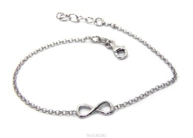 NLB|Bracelet man woman Silver 925 rolo chain 'about 2 mm and 1 infinite element 17.50-20.00 cm
