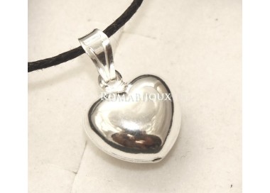 NLB|Argento 925 : Pendente cuore piccolo bombato con laccio catena collana