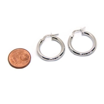 NLB|orecchini donna Argento 925 anelle cerchi boccole lisce classiche 21,5  mm 2 colori