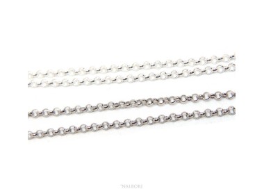 NALBORI necklace woman or man rolo 'SILVER 925 cm 45 + 5 in 2 colors