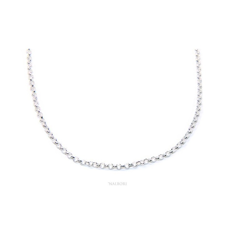NALBORI necklace woman or man rolo 'SILVER 925 cm 45 + 5 in 2 colors